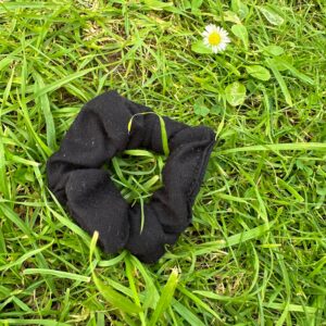 Mini Plain Black Scrunchie